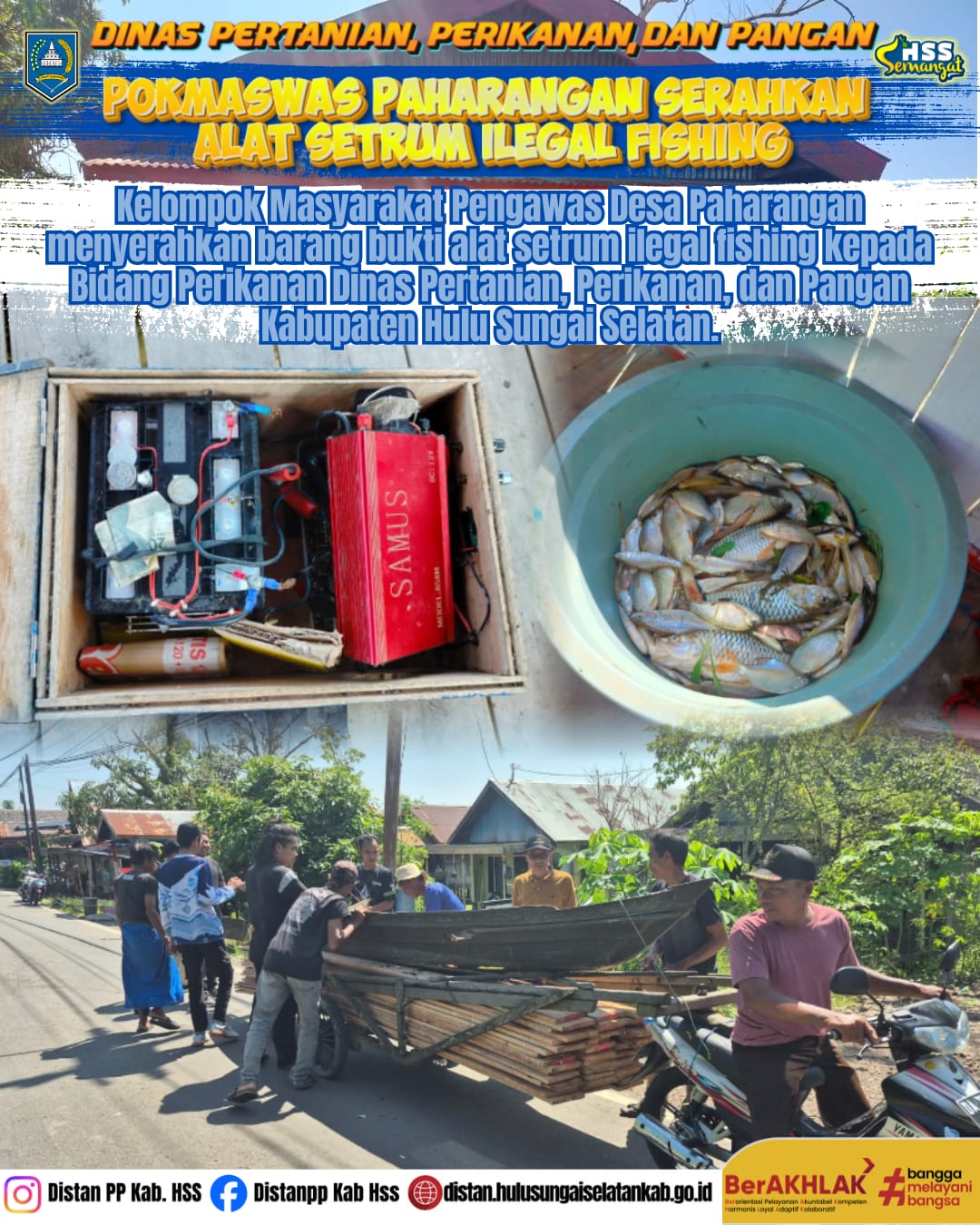 Lawan Illegal Fishing, POKMASWAS Paharangan Serahkan Barang Bukti ke Pemerintah Daerah