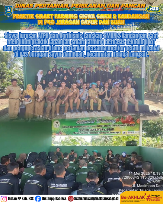 Praktik Smart Farming Siswa SMKN 2 Kandangan di P4S Juragan Sayur dan Buah