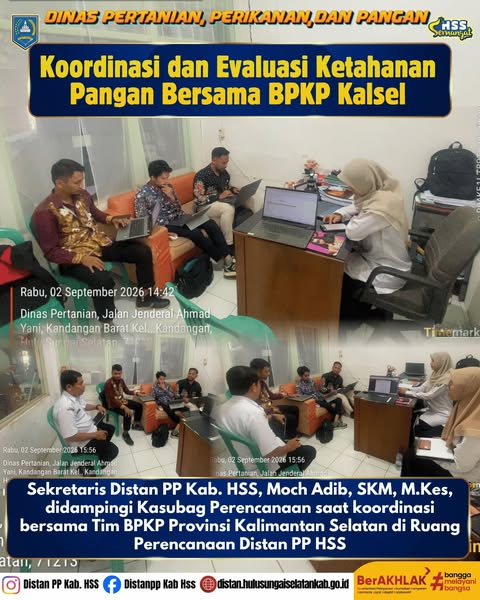 Koodinasi dan evaluasi Ketahanan Pangan bersama BPKP Kalsel